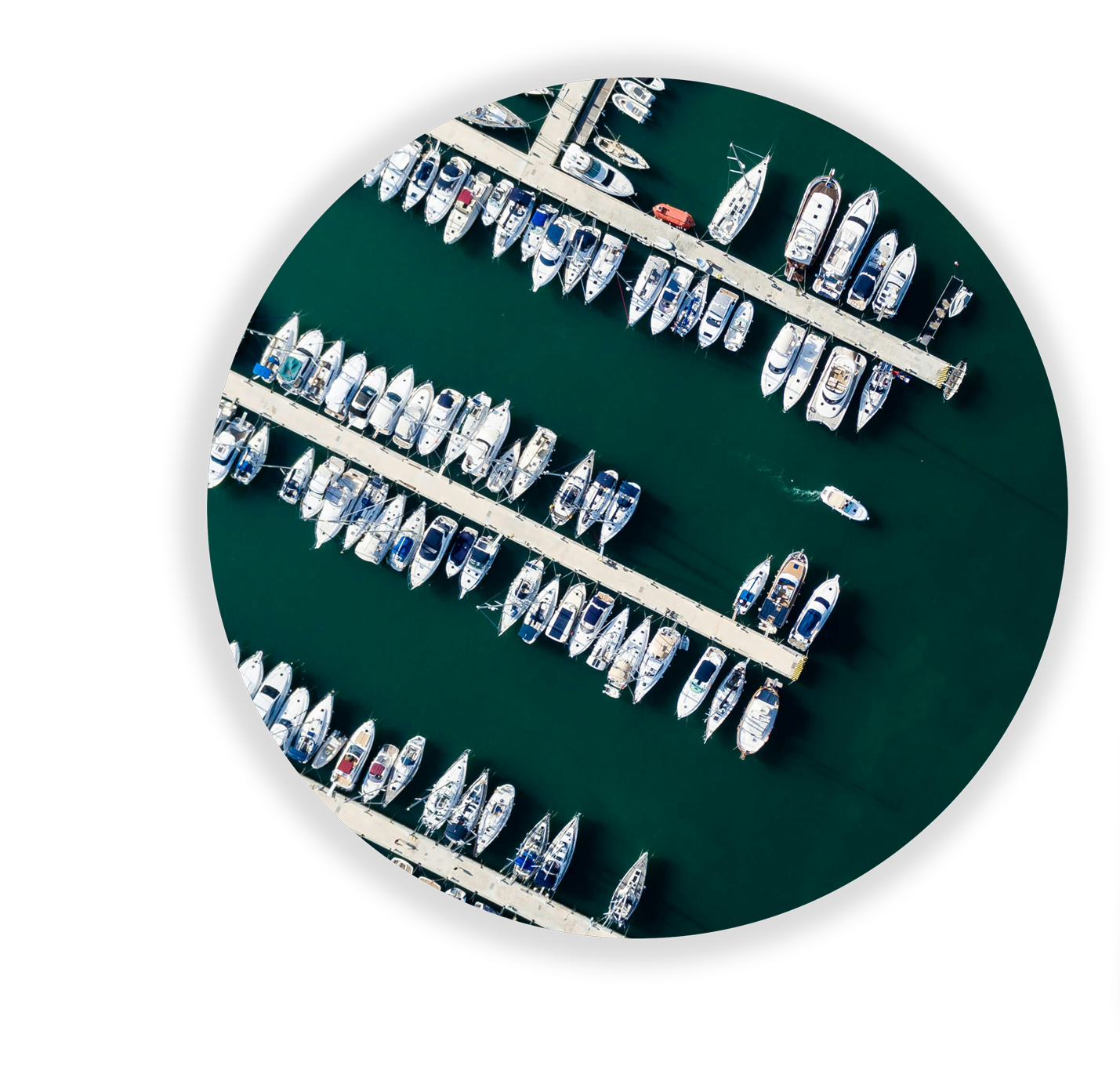 Image of a Marina with parked boats